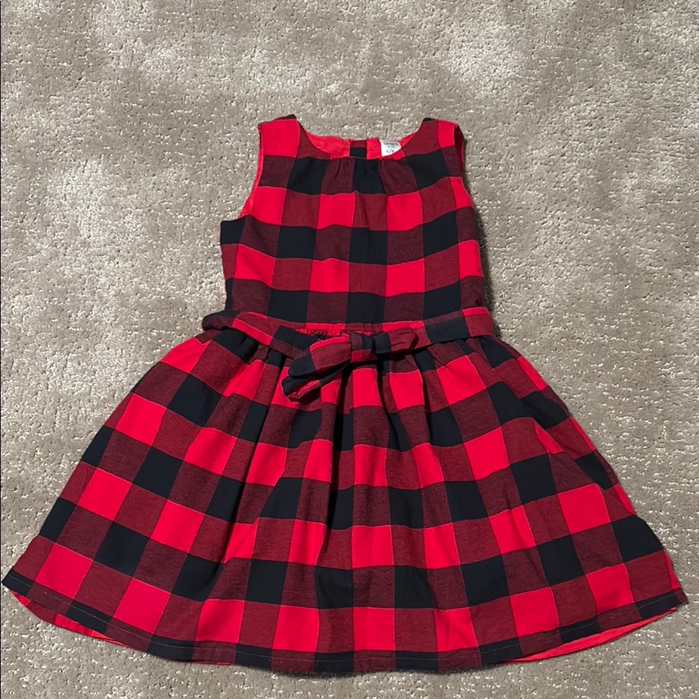 Carter’s (Size 6/6X) Girls Red and Black Buffalo Plaid Sleeveless Dress